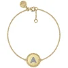 Sale Gabriel & Co. 14K Yellow Gold Diamond Bujukan Initial A Tennis Bracelet in Size 7inch W Brush