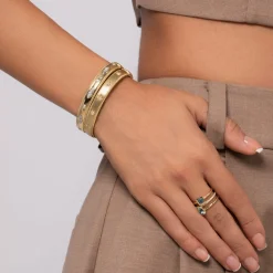 New Gabriel & Co. 14K Yellow Gold Diamond Bujukan Bangle