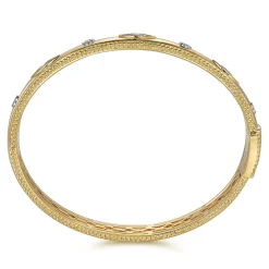 New Gabriel & Co. 14K Yellow Gold Diamond Bujukan Bangle