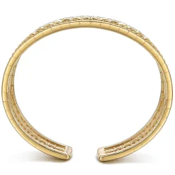 Gabriel & Co. 14K Yellow Gold Diamond Bujukan Easy Stackable Bangle