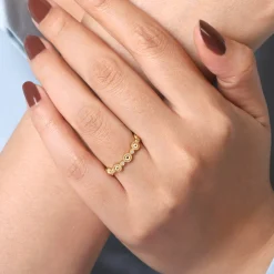Hot Gabriel & Co. 14K Yellow Gold Diamond Bujukan Station Stackable Ring