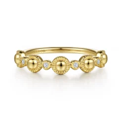 Hot Gabriel & Co. 14K Yellow Gold Diamond Bujukan Station Stackable Ring
