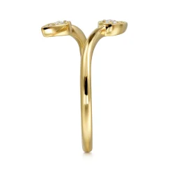 Discount Gabriel & Co. 14K Yellow Gold Diamond By-pass Ladies Ring