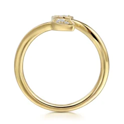 Discount Gabriel & Co. 14K Yellow Gold Diamond By-pass Ladies Ring