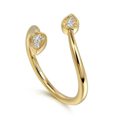 Discount Gabriel & Co. 14K Yellow Gold Diamond By-pass Ladies Ring