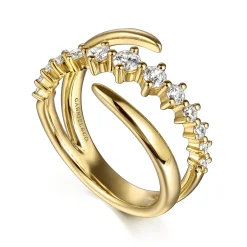 Hot Gabriel & Co. 14K Yellow Gold Diamond Bypass Ring