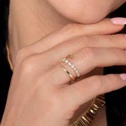 Hot Gabriel & Co. 14K Yellow Gold Diamond Bypass Ring