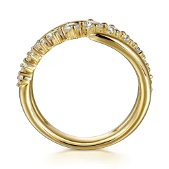 Hot Gabriel & Co. 14K Yellow Gold Diamond Bypass Ring