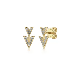 Outlet Gabriel & Co. 14K Yellow Gold Diamond Chevron Earrings