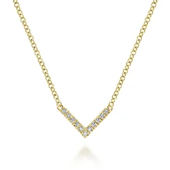 Sale Gabriel & Co. 14K Yellow Gold Diamond Chevron Necklace