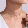 New Gabriel & Co. 14K Yellow Gold Diamond Choker Necklace with Diamond Kite Drops