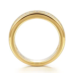New Gabriel & Co. 18K Yellow Gold Diamond Cigar Band