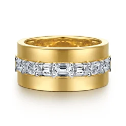 Clearance Gabriel & Co. 18K Yellow Gold Diamond Cigar Band