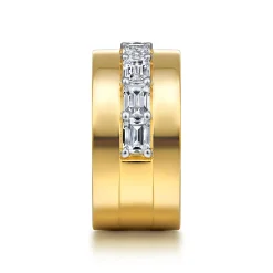Clearance Gabriel & Co. 18K Yellow Gold Diamond Cigar Band
