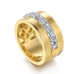 Clearance Gabriel & Co. 18K Yellow Gold Diamond Cigar Band
