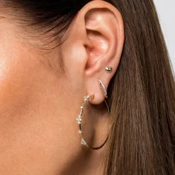 Sale Gabriel & Co. 14K Yellow Gold Diamond Classic Hoop Earrings 40mm
