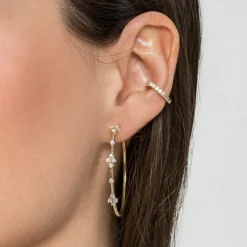 Sale Gabriel & Co. 14K Yellow Gold Diamond Classic Hoop Earrings 40mm