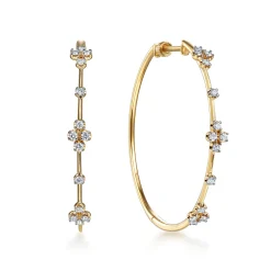 Sale Gabriel & Co. 14K Yellow Gold Diamond Classic Hoop Earrings 40mm