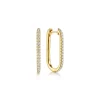 Clearance Gabriel & Co. 14K Yellow Gold Diamond Classic Elongated Oval Hoop Earrings