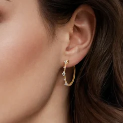 New Gabriel & Co. 14K Yellow Gold Diamond Classic Hoop Earrings 20mm