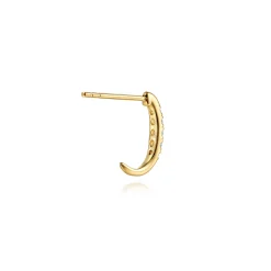 Best Gabriel & Co. 14K Yellow Gold Diamond Classic J Hoop Earrings