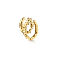 Discount Gabriel & Co. 14K Yellow Gold Diamond Clover and Diamond Cut Texture Stuggies Earrings