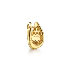 New Gabriel & Co. 14K Yellow Gold Diamond Clover Huggie Earrings
