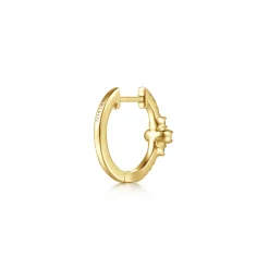 Best Gabriel & Co. 14K Yellow Gold Diamond Clover Huggie Earrings