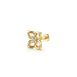 Online Gabriel & Co. 14K Yellow Gold Diamond Clover Single Flatback Stud Earring
