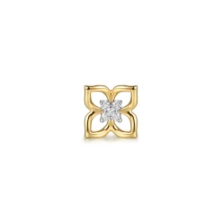 Online Gabriel & Co. 14K Yellow Gold Diamond Clover Single Flatback Stud Earring