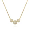 Outlet Gabriel & Co. 14K Yellow Gold Diamond Cluster Bar Necklace