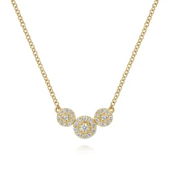 Outlet Gabriel & Co. 14K Yellow Gold Diamond Cluster Bar Necklace