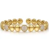 Sale Gabriel & Co. 14K Yellow Gold Diamond Cluster Cuff Bangle