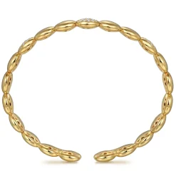 Sale Gabriel & Co. 14K Yellow Gold Diamond Cluster Cuff Bangle