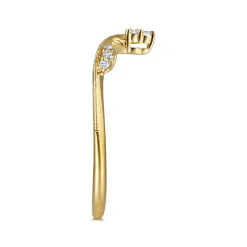 New Gabriel & Co. 14K Yellow Gold Diamond Cluster Chevron Ring