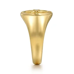 Hot Gabriel & Co. 14K Yellow Gold Diamond Compass Signet Ring