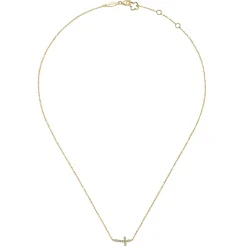 Gabriel & Co. 14K Yellow Gold Diamond Cross Necklace 0.07ct