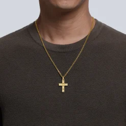 Outlet Gabriel & Co. 14K Yellow Gold Diamond Cross Pendant