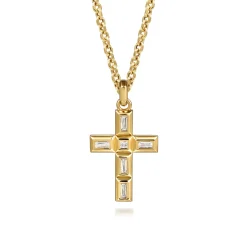 Outlet Gabriel & Co. 14K Yellow Gold Diamond Cross Pendant