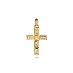 Outlet Gabriel & Co. 14K Yellow Gold Diamond Cross Pendant