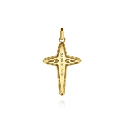 Clearance Gabriel & Co. 14K Yellow Gold Diamond Cross Pendant