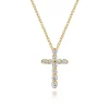 Discount Gabriel & Co. 14K Yellow Gold Diamond Cross Pendant Necklace