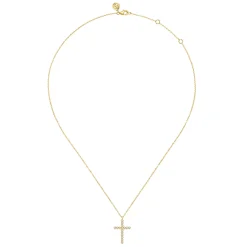Clearance Gabriel & Co. 14K Yellow Gold Diamond Cross Pendant Necklace