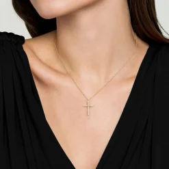 Clearance Gabriel & Co. 14K Yellow Gold Diamond Cross Pendant Necklace