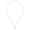 Hot Gabriel & Co. 14K Yellow Gold Diamond Cross Pendant Necklace