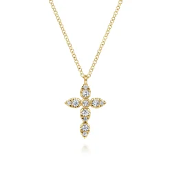 Online Gabriel & Co. 14K Yellow Gold Diamond Cross Pendant Necklace