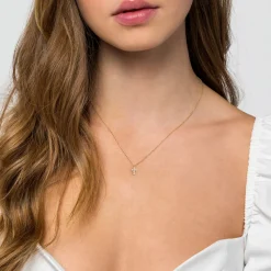 Online Gabriel & Co. 14K Yellow Gold Diamond Cross Pendant Necklace