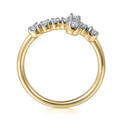 Clearance Gabriel & Co. 14K Yellow Gold Diamond Cross Ring