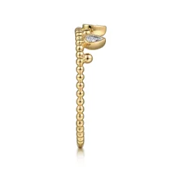 Sale Gabriel & Co. 14K Yellow Gold Diamond Crown Bujukan Ring