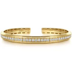 Sale Gabriel & Co. 14K Yellow Gold Diamond Cuff Bangle